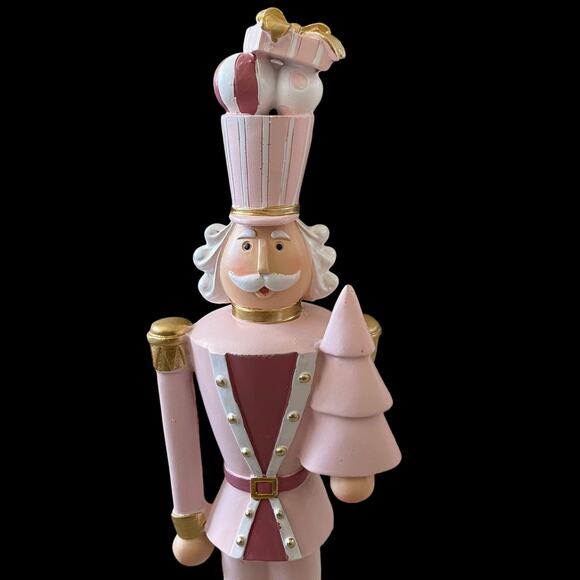 Balsam & Fir PINK GOLD NUTCRACKER Soldier Figurine 18in Christmas Holiday NEW - Picture 16 of 16